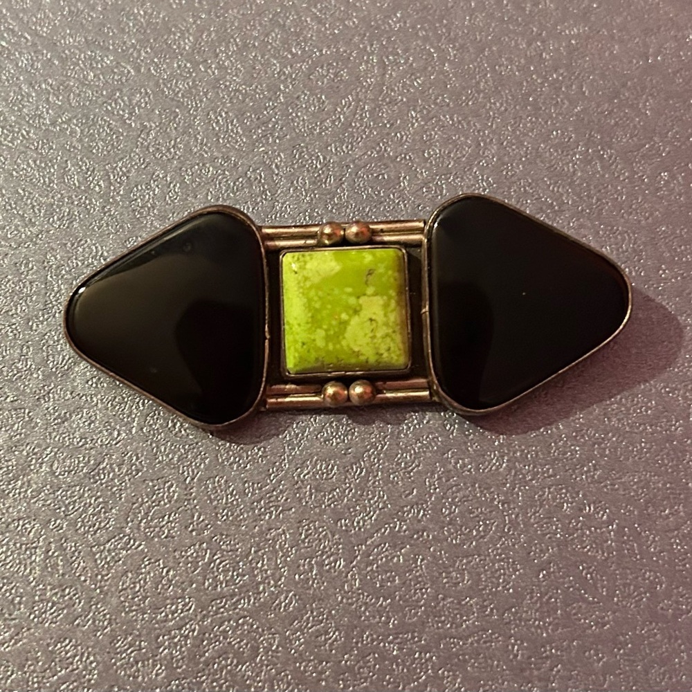 Native American Aaron Toadlena Navajo Signed Sterling Brooch